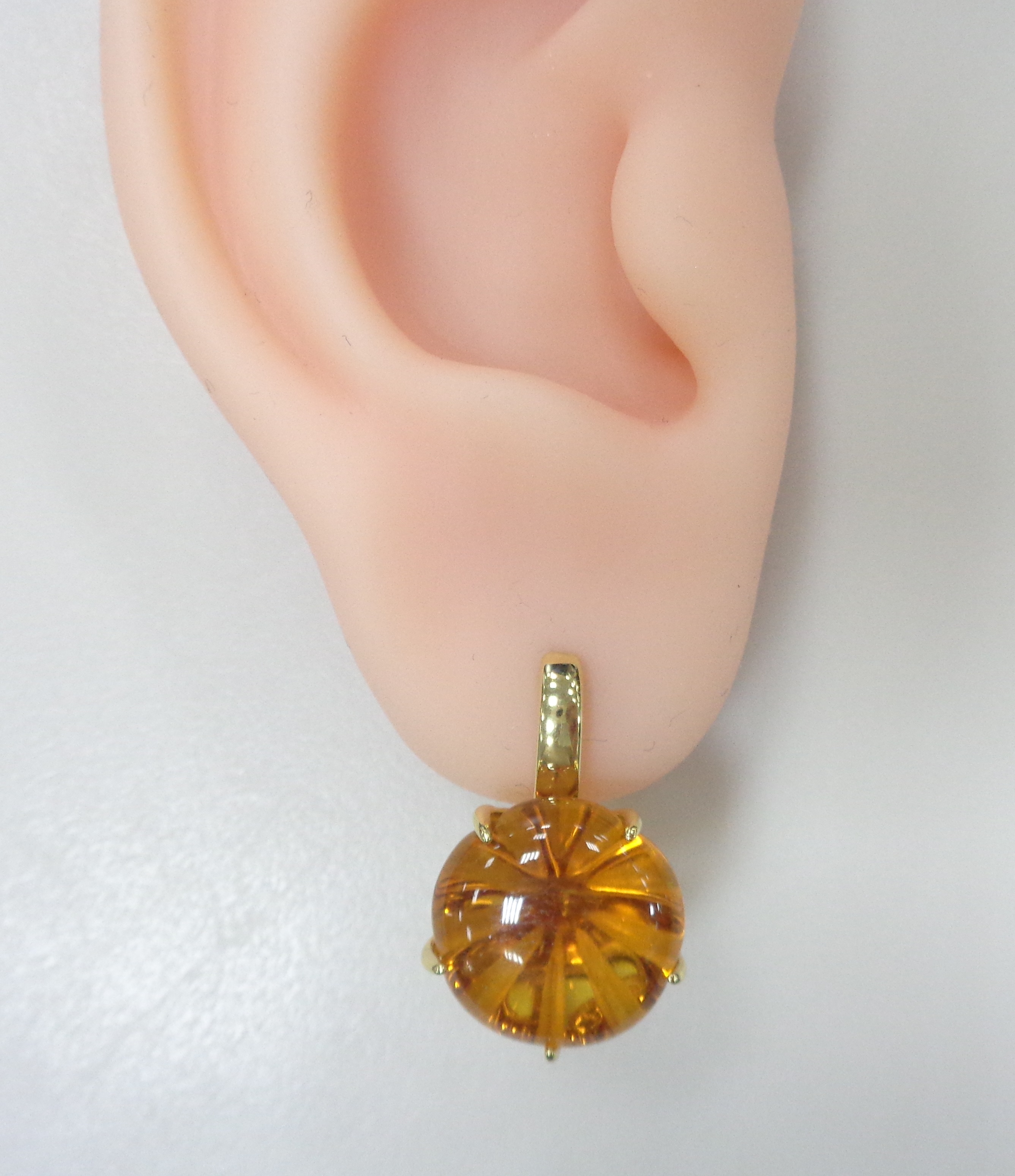 Серебряные серьги с цитринами